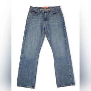 Y2K Lee Dungarees Relaxed Bootcut Jeans 34x32 Mid Wash 100% Cotton Classic Fit